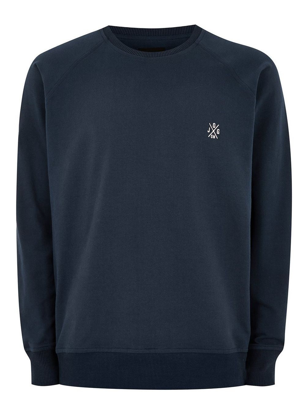 Jog On London: Premium Lightweight Long-sleeved Navy Raglan Sweatshirt