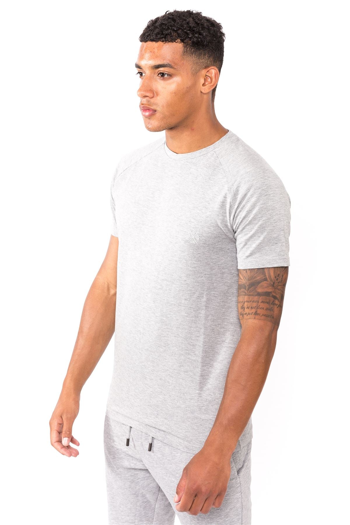 Jog On London Lightweight Muscle Fit Short Sleeve Grey T-shirt