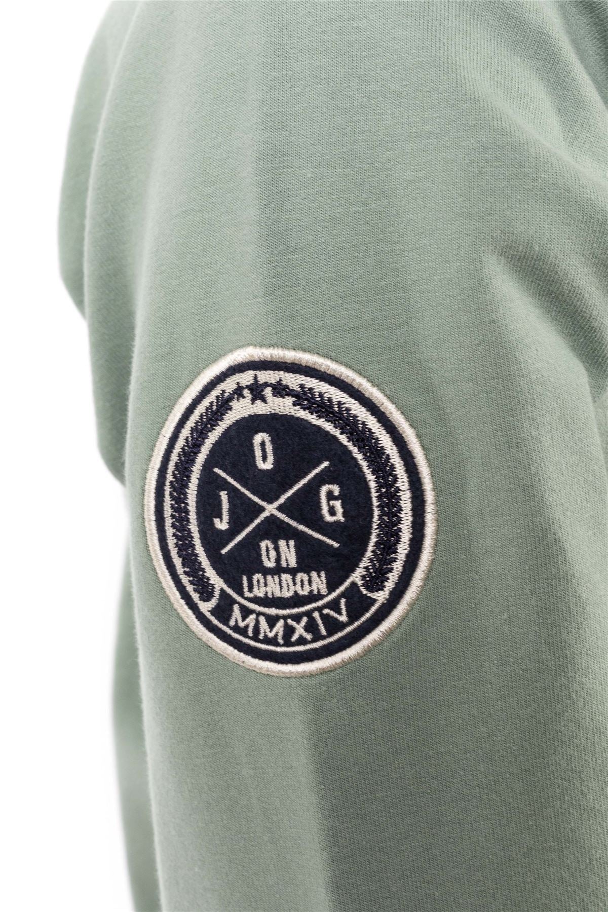 Jog On London Pullover Lightweight Long-sleeved Sage Green Hoodie