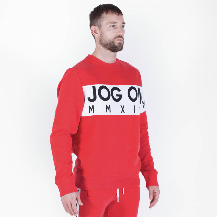 Retro Red Panelled Sweatshirt