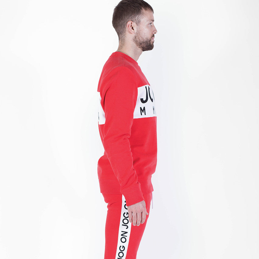 Retro Red Panelled Sweatshirt