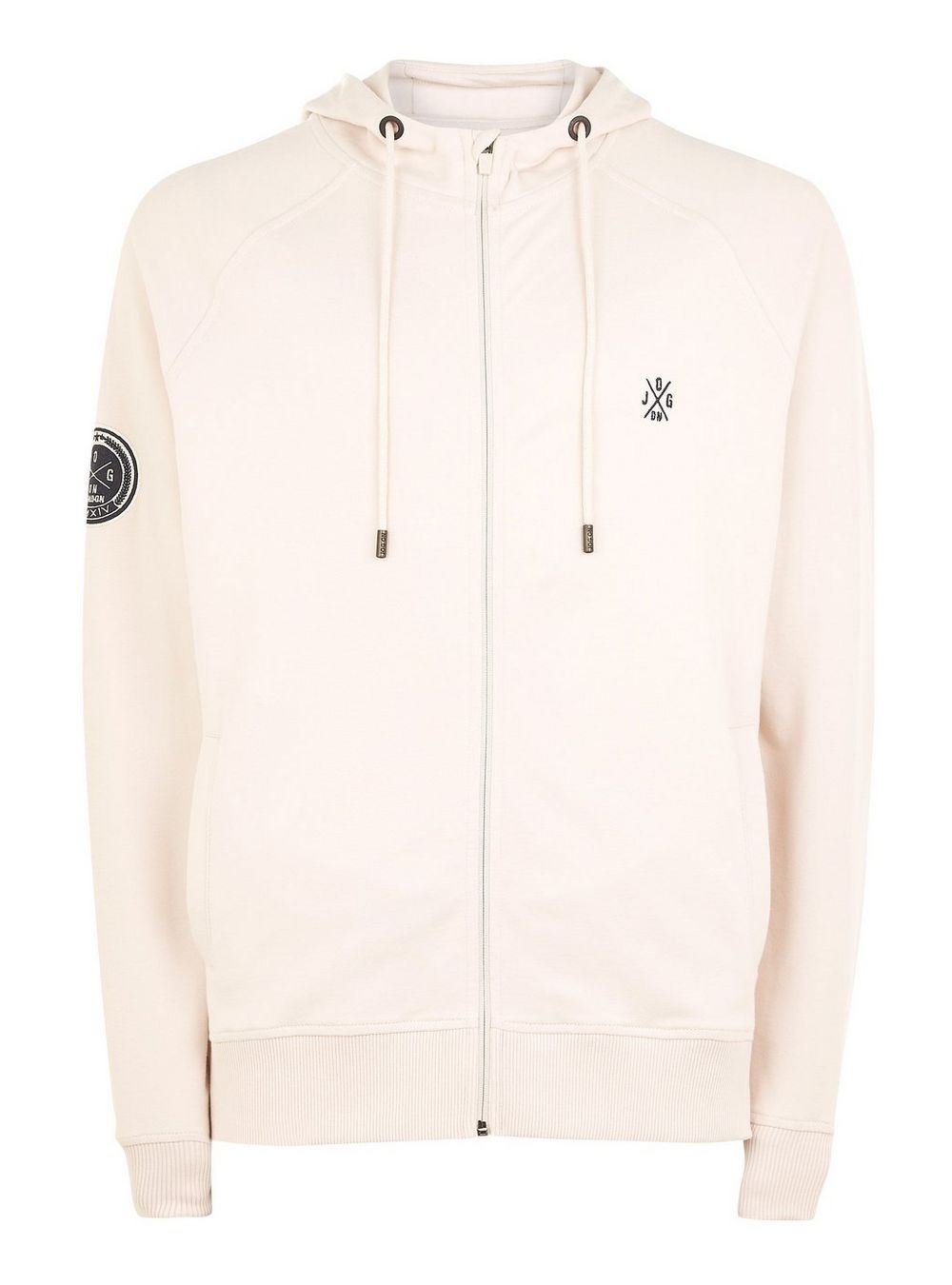 Jog On London Cream Lightweight Zipped Hoodie