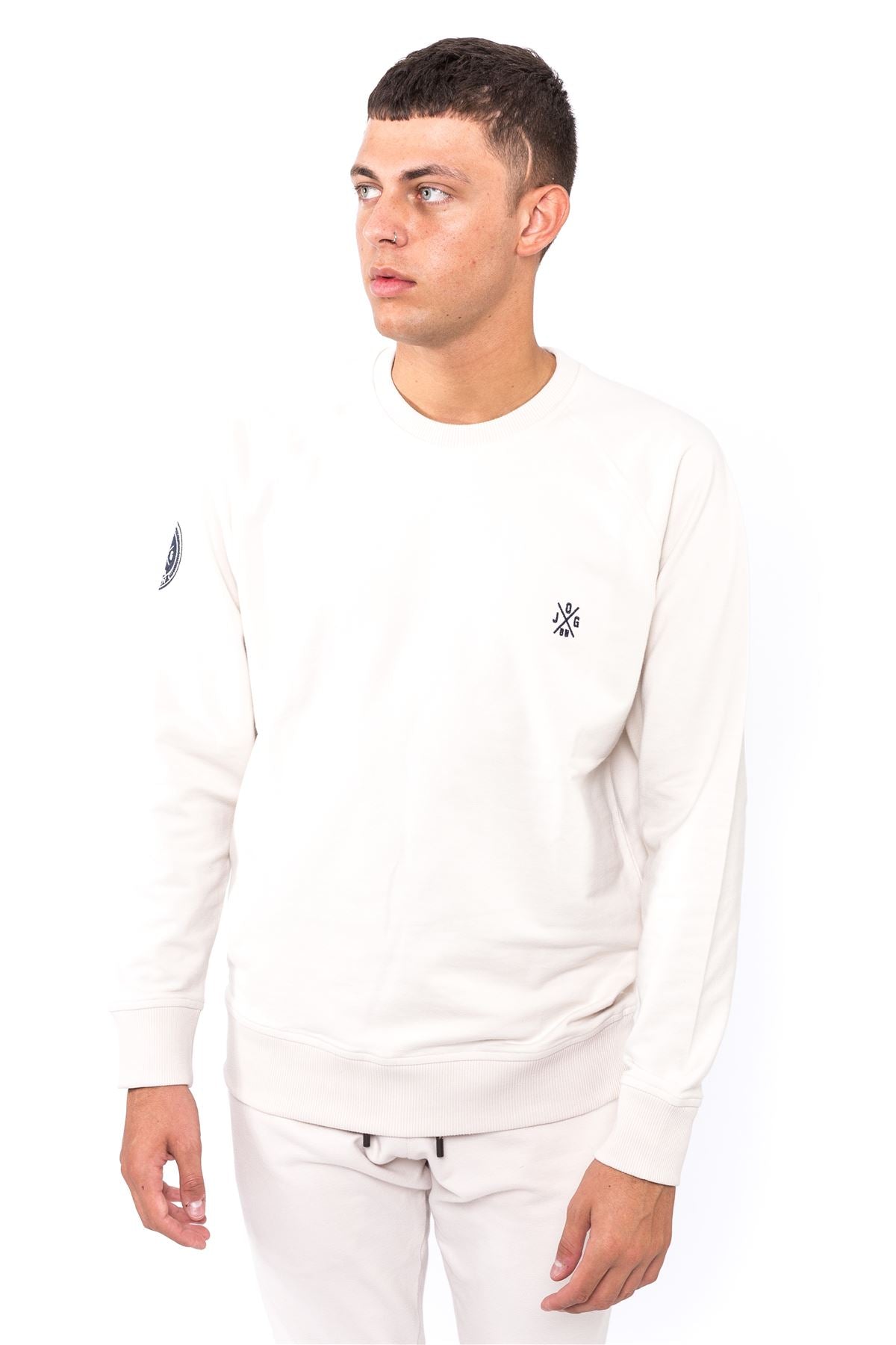 Jog On London: Premium Lightweight Long-sleeved Cream Raglan Sweatshirt