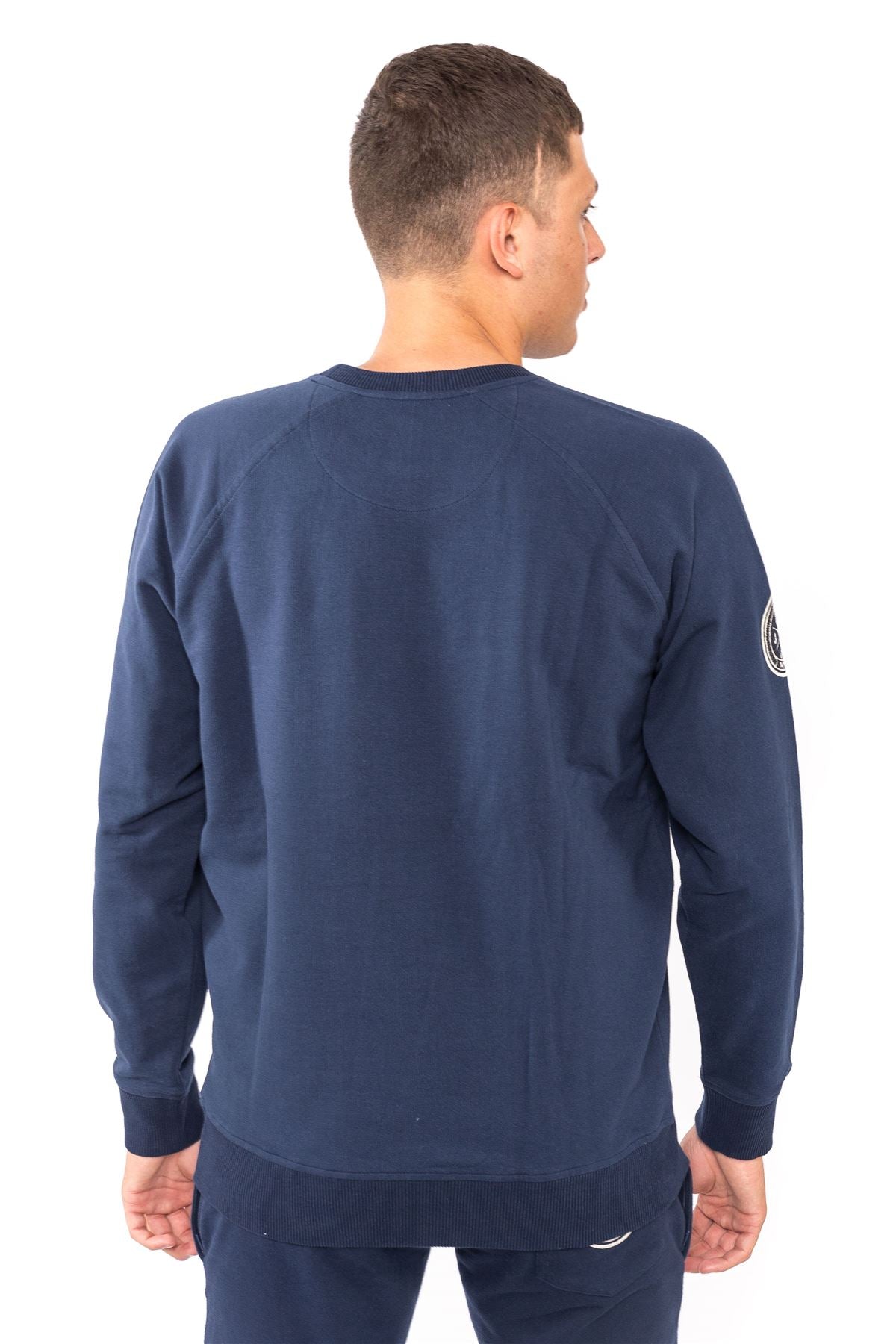 Jog On London: Premium Lightweight Long-sleeved Navy Raglan Sweatshirt