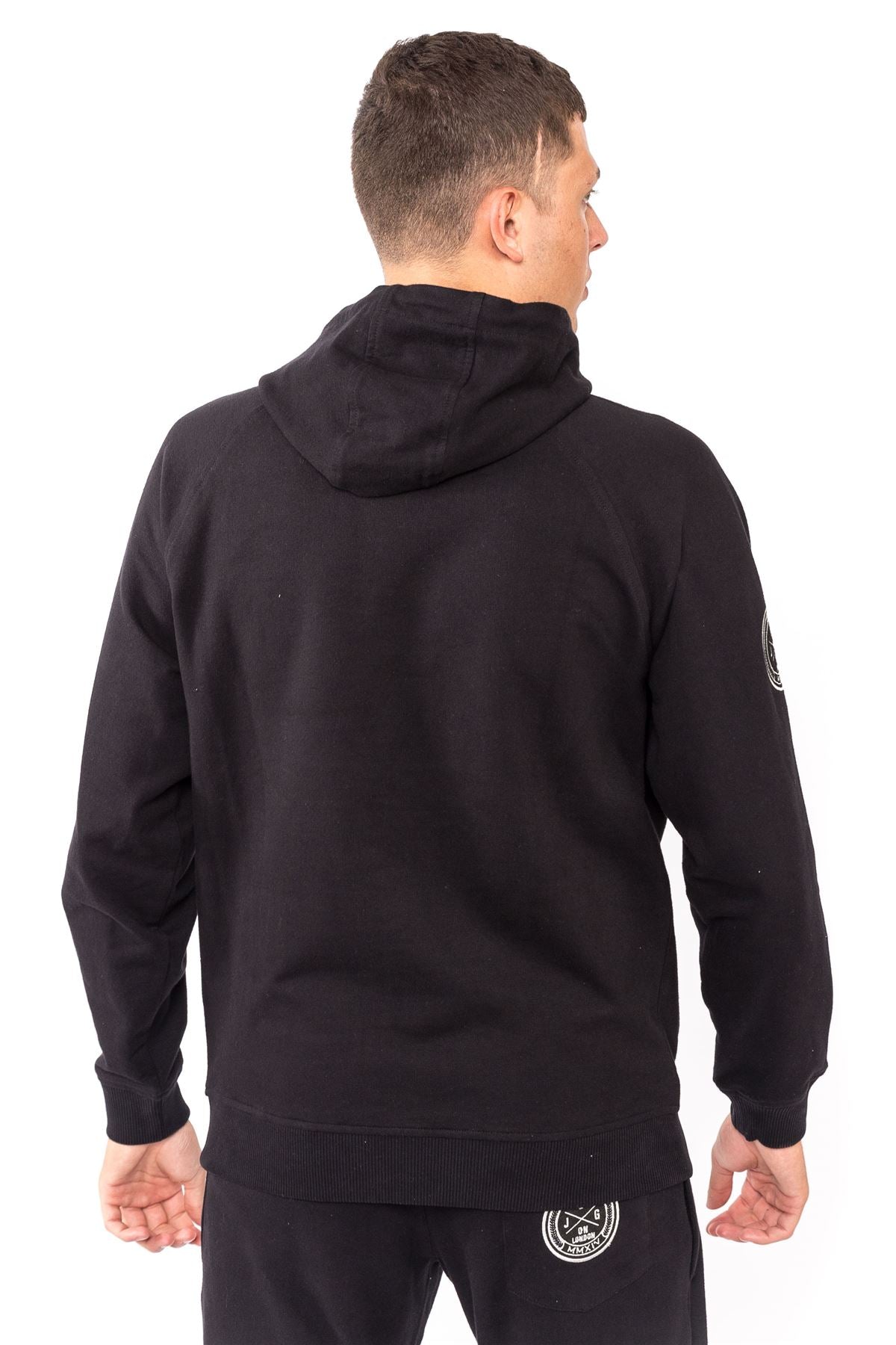 Jog On London Pullover Lightweight Long-sleeved Black Hoodie