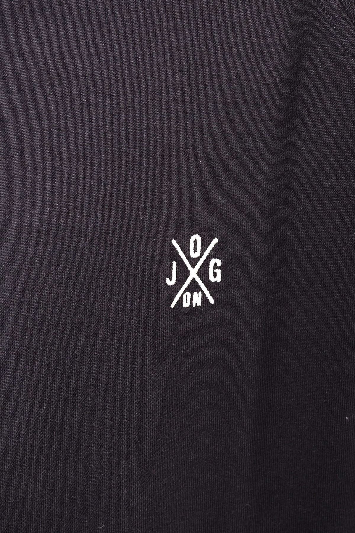 Jog On London: Premium Lightweight Long-sleeved Black Raglan Sweatshirt