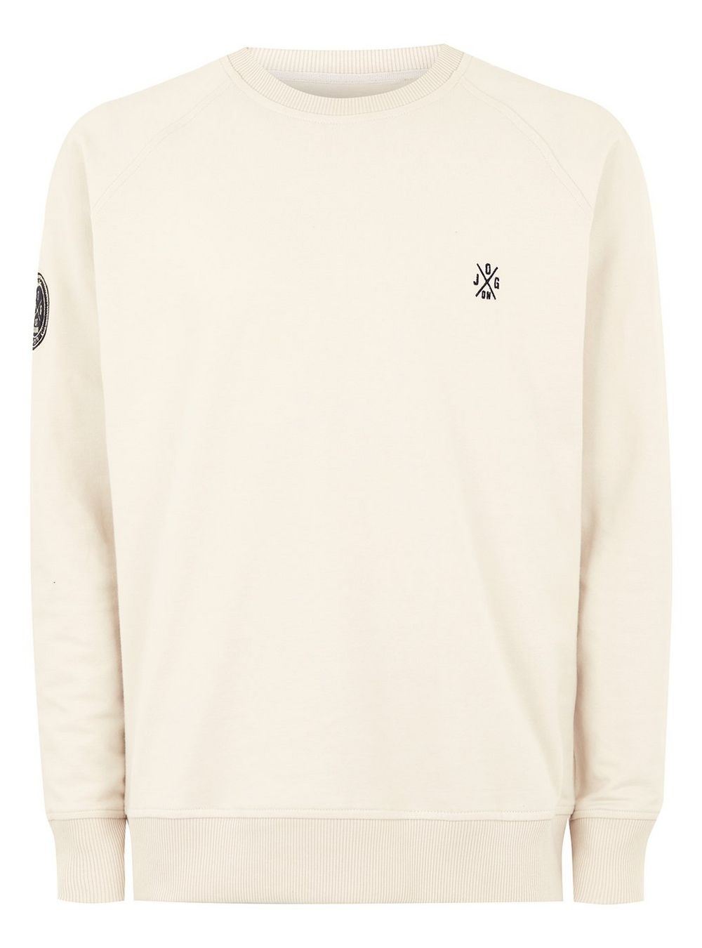 Jog On London: Premium Lightweight Long-sleeved Cream Raglan Sweatshirt