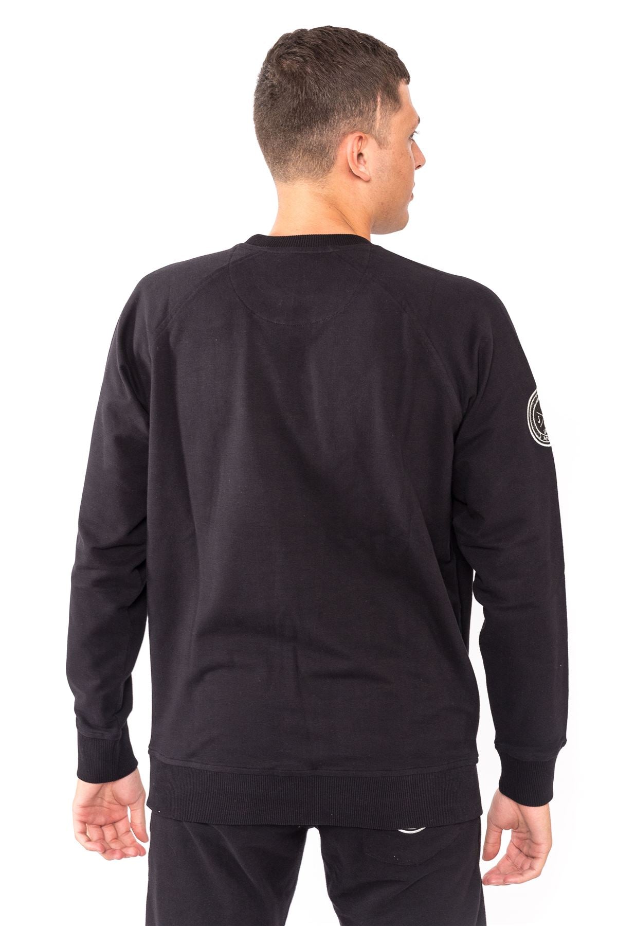Jog On London: Premium Lightweight Long-sleeved Black Raglan Sweatshirt
