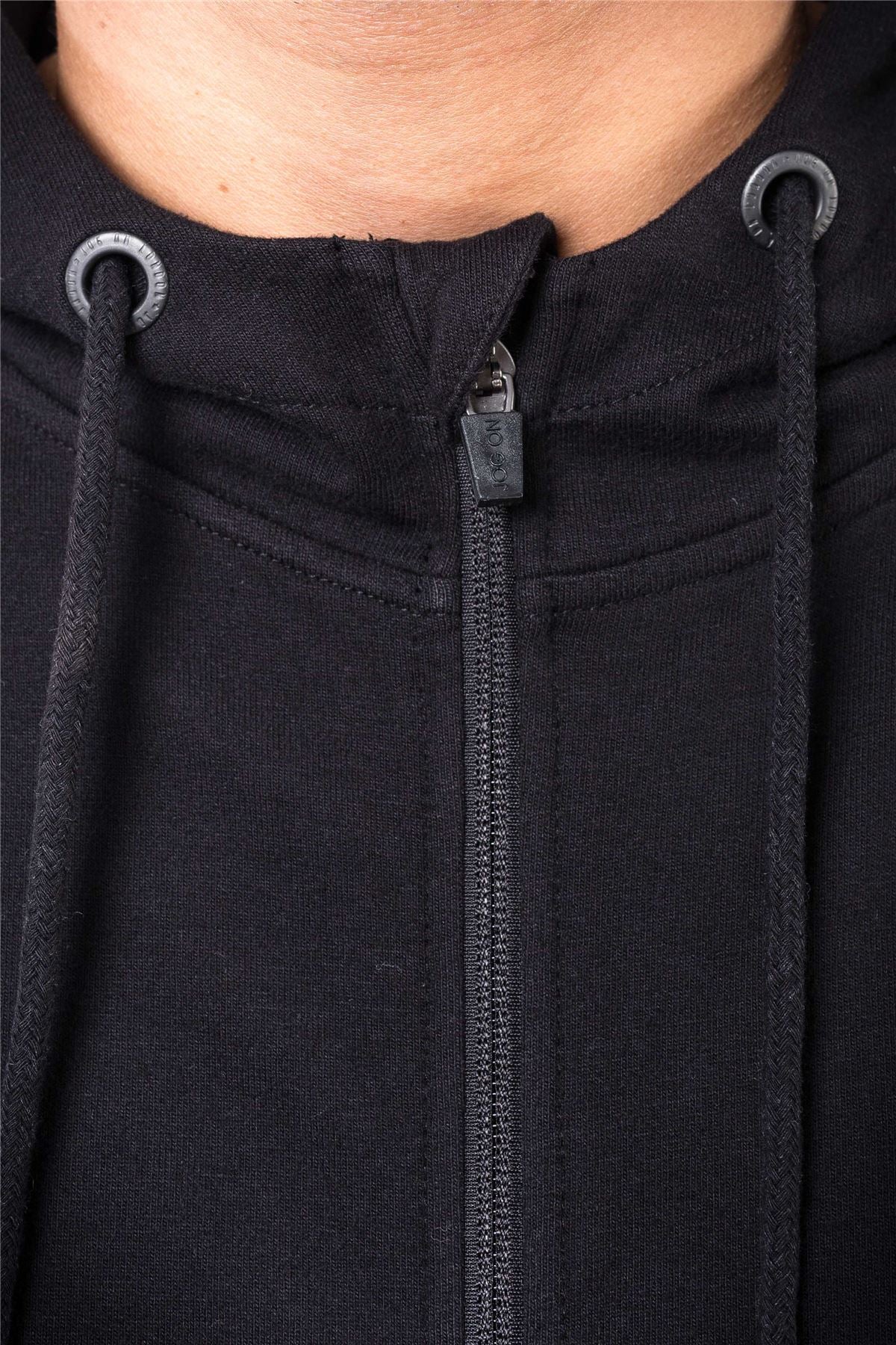 Jog On London: Black Lightweight Zipped Hoodie