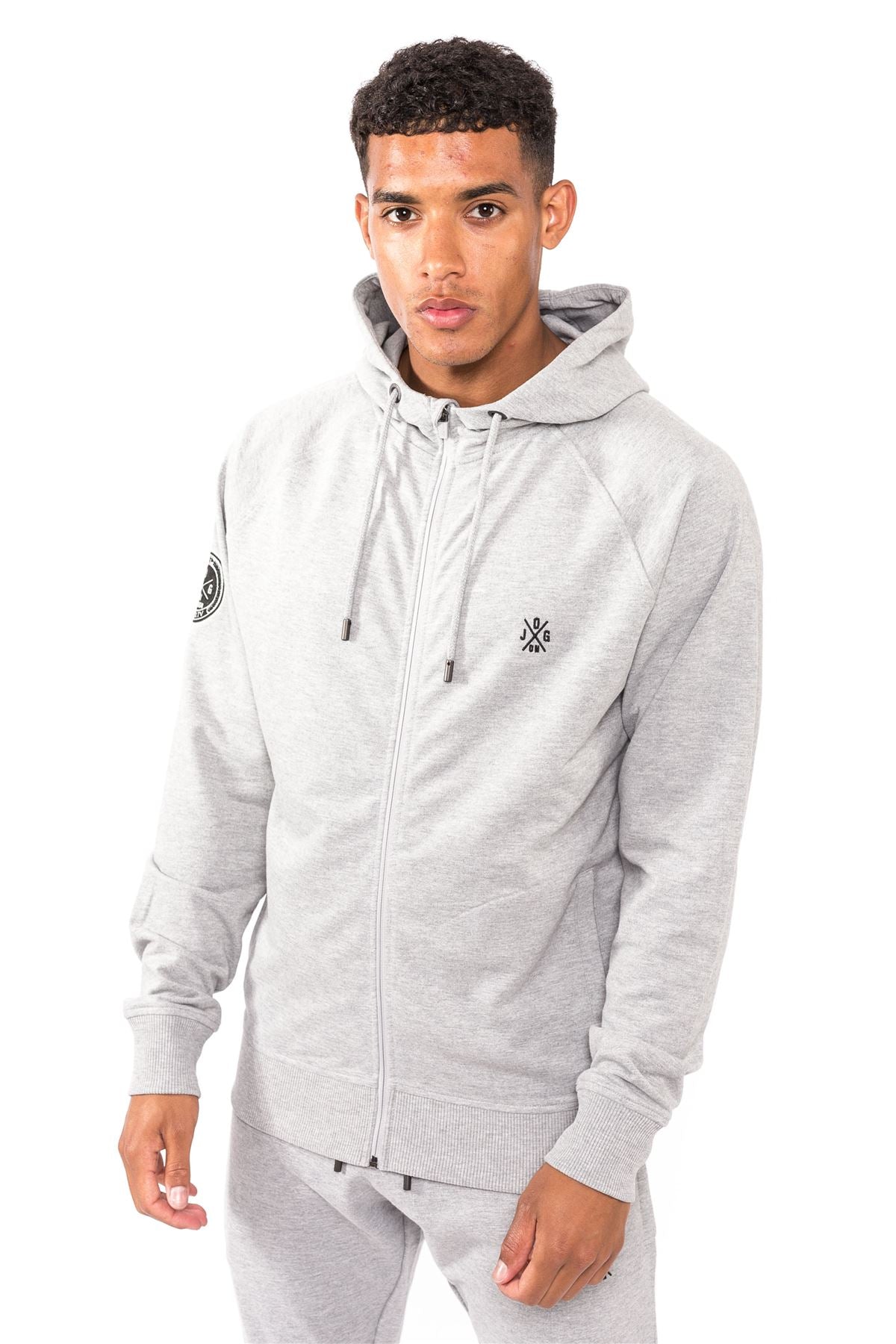 Jog On London Grey Lightweight Zipped Hoodie