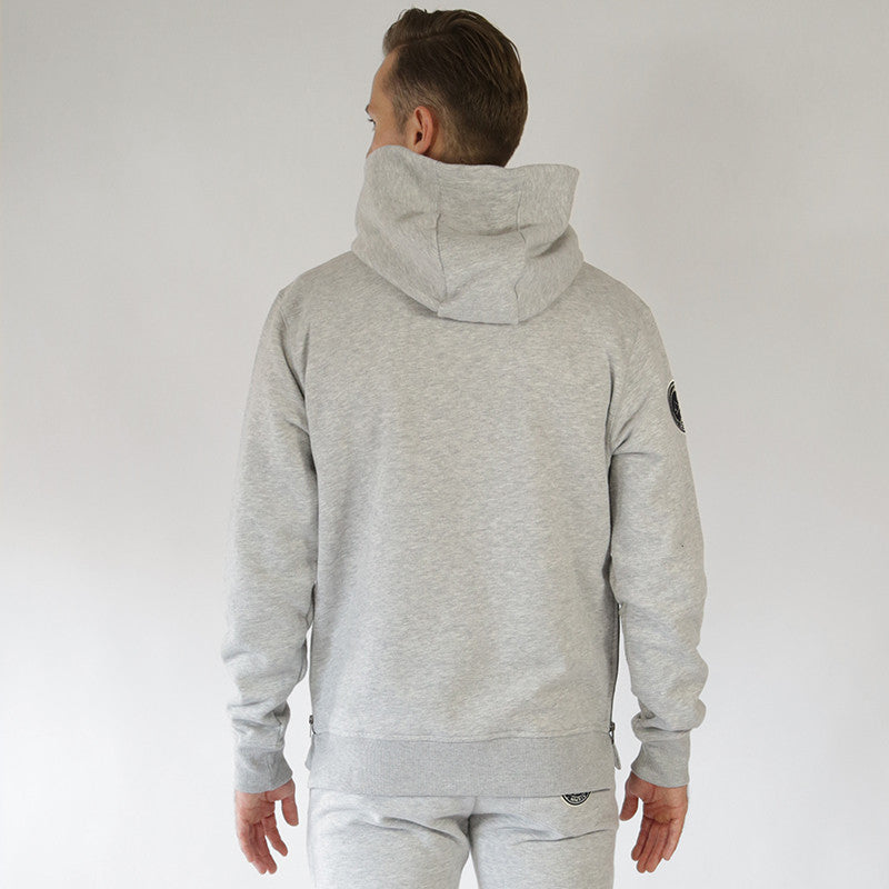 Grey Side Zipped Hoodie