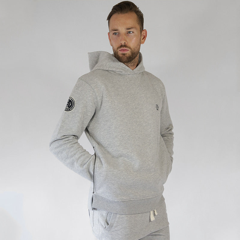 Grey Side Zipped Hoodie