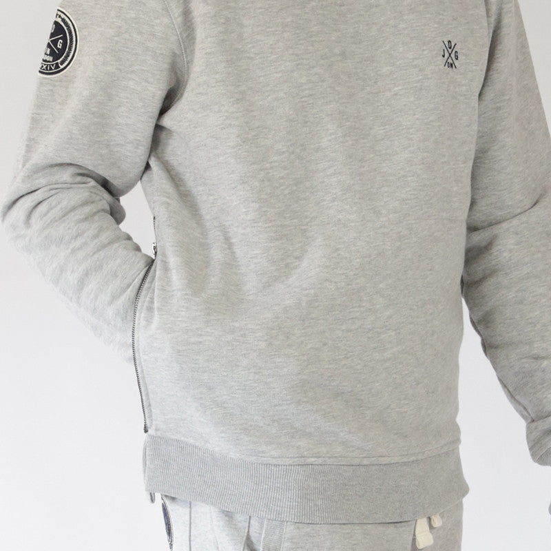 Grey Side Zipped Hoodie