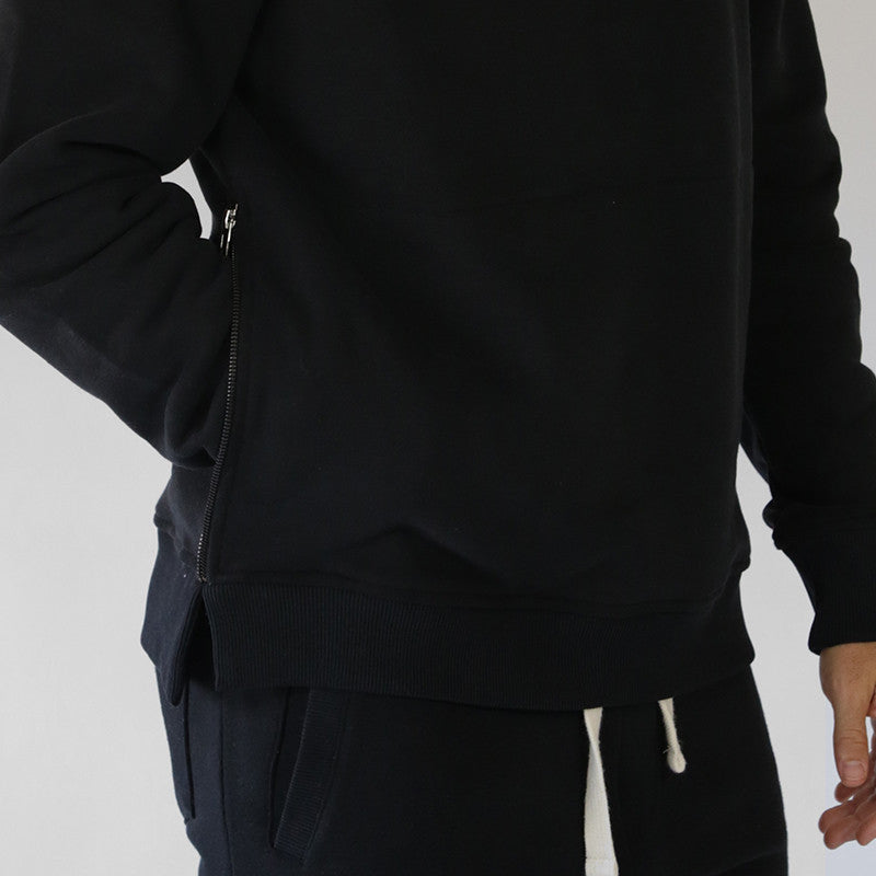 Black Side Zipped Hoodie