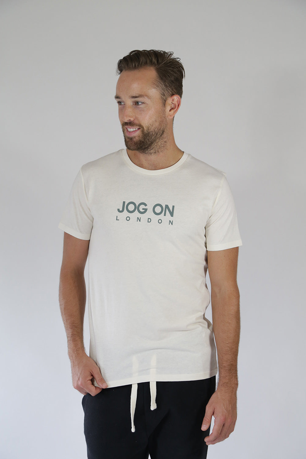 Natural Cream Text T-Shirt