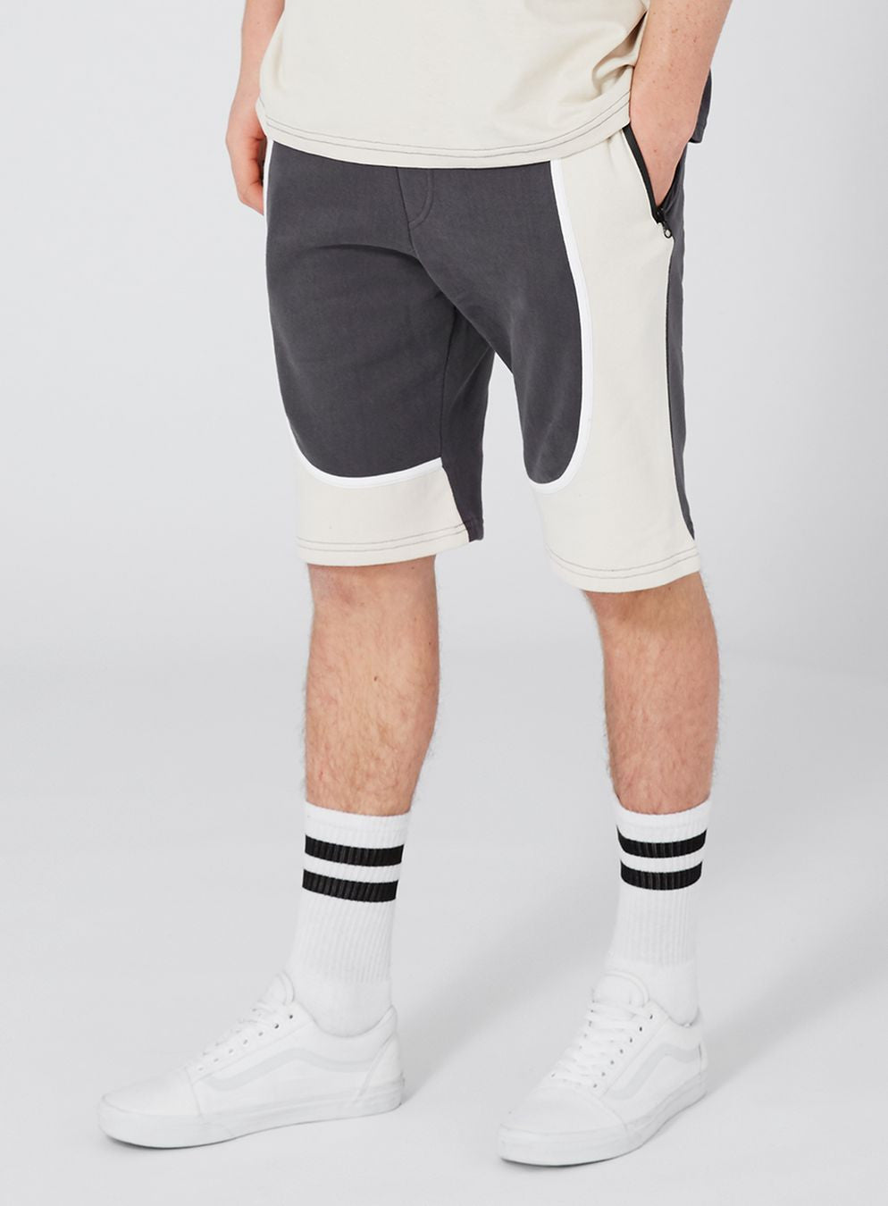 Grey Panel Shorts
