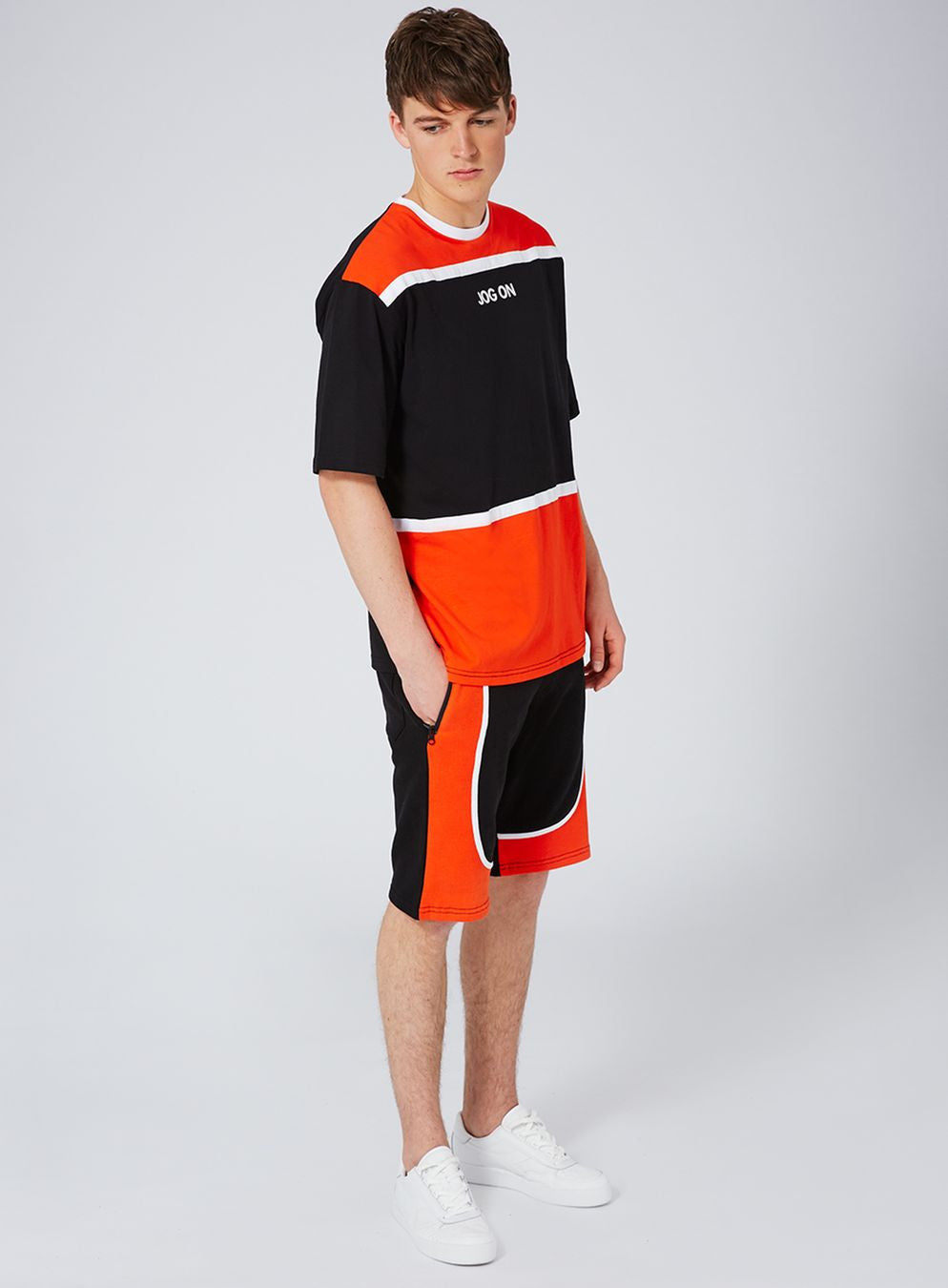 Orange Panel Shorts