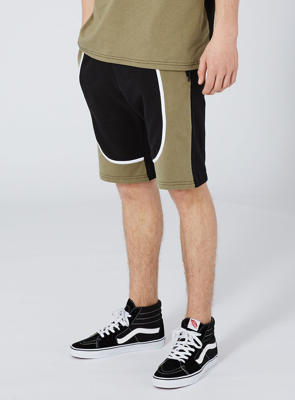 Khaki Panel Shorts