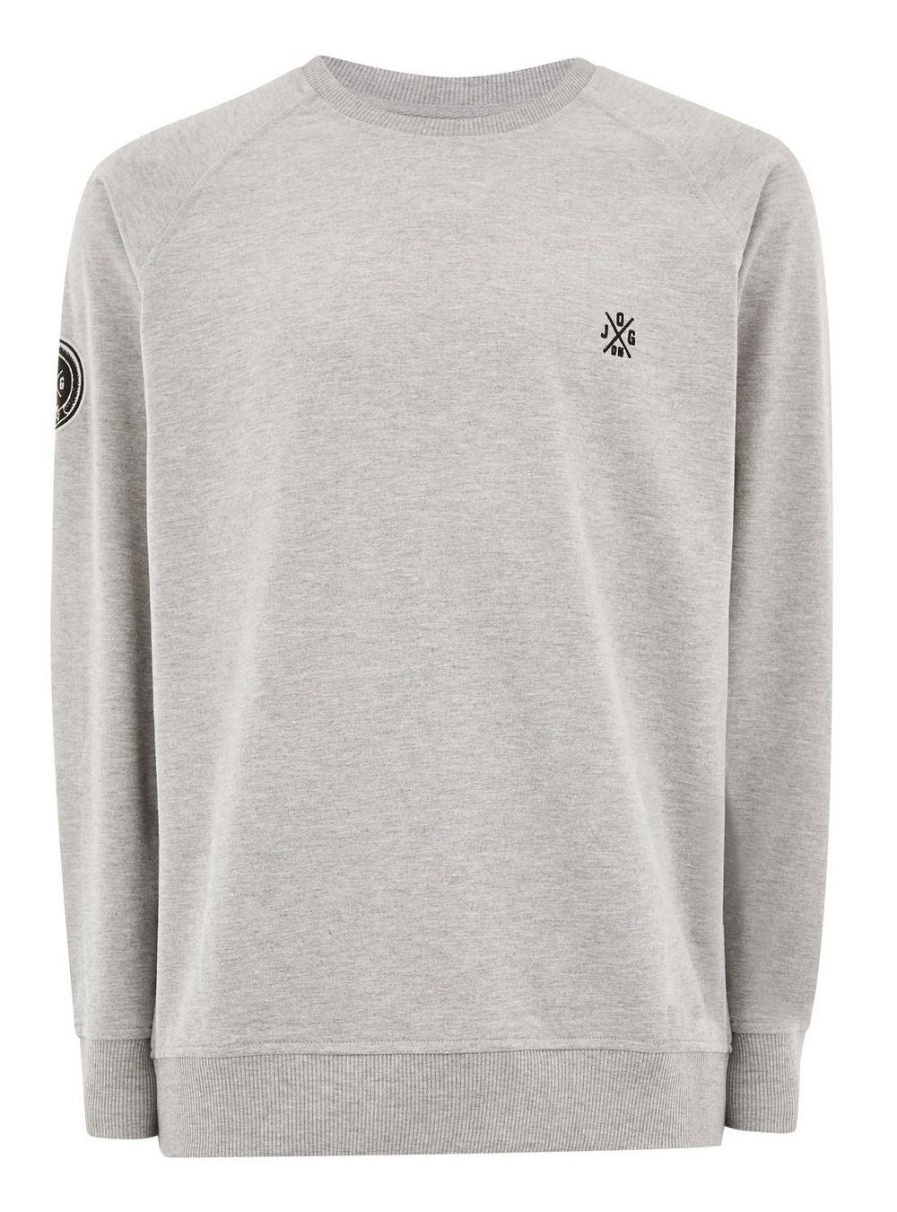 Jog On London: Premium Lightweight Long-sleeved Grey Raglan Sweatshirt