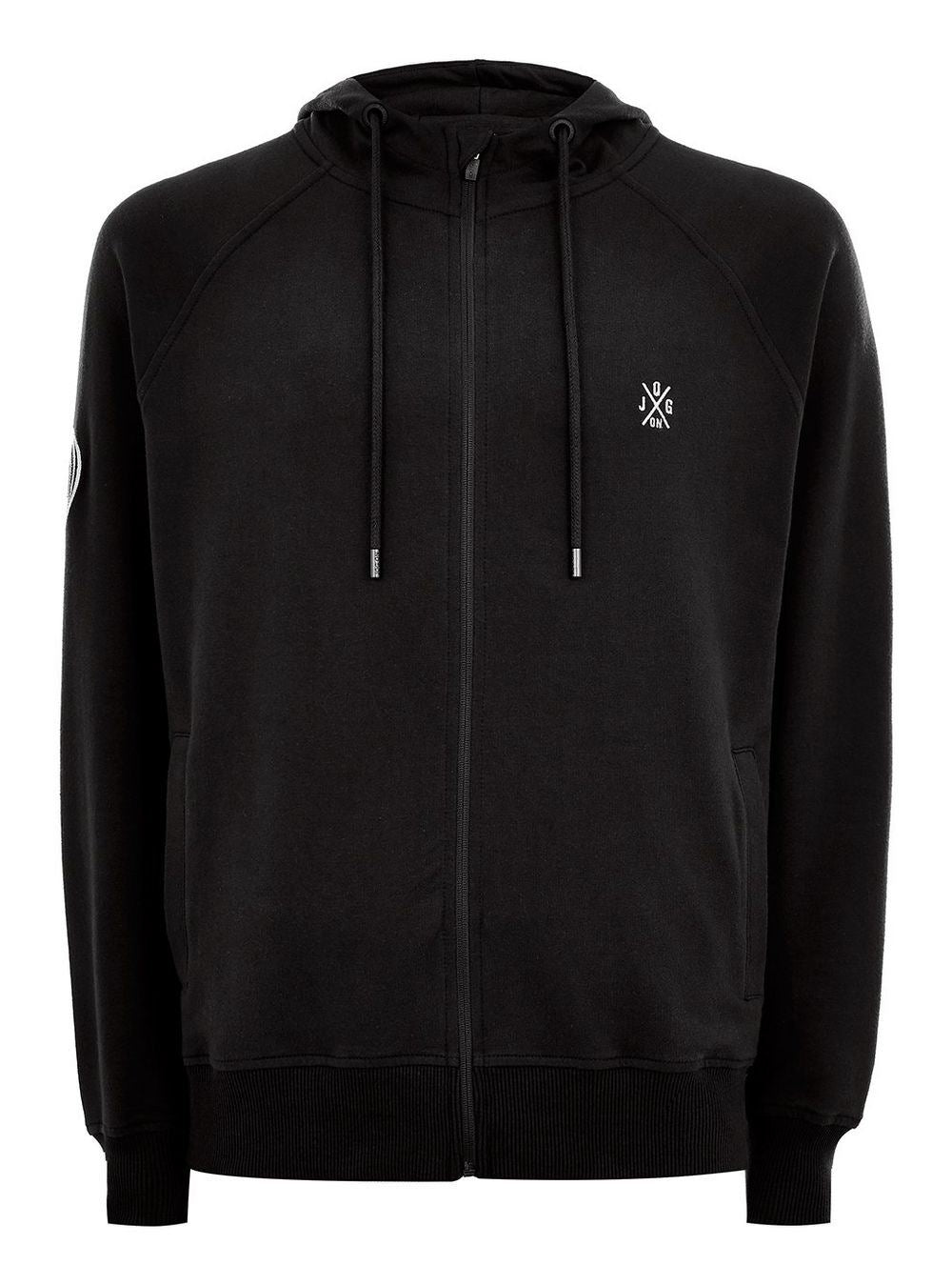 Jog On London: Black Lightweight Zipped Hoodie