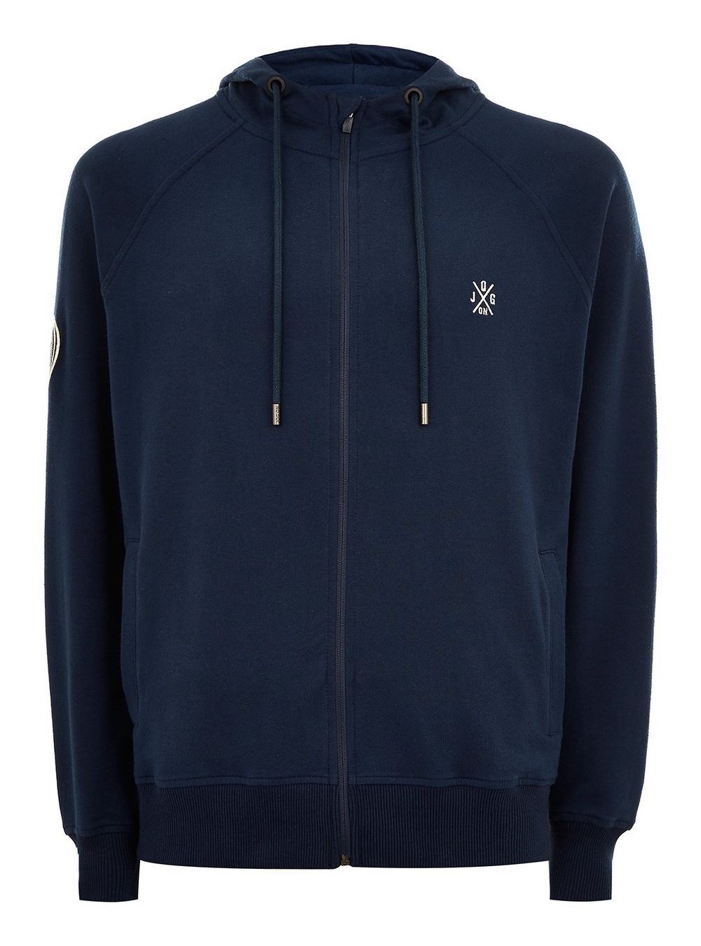 Jog On London Navy Lightweight Zipped Hoodie