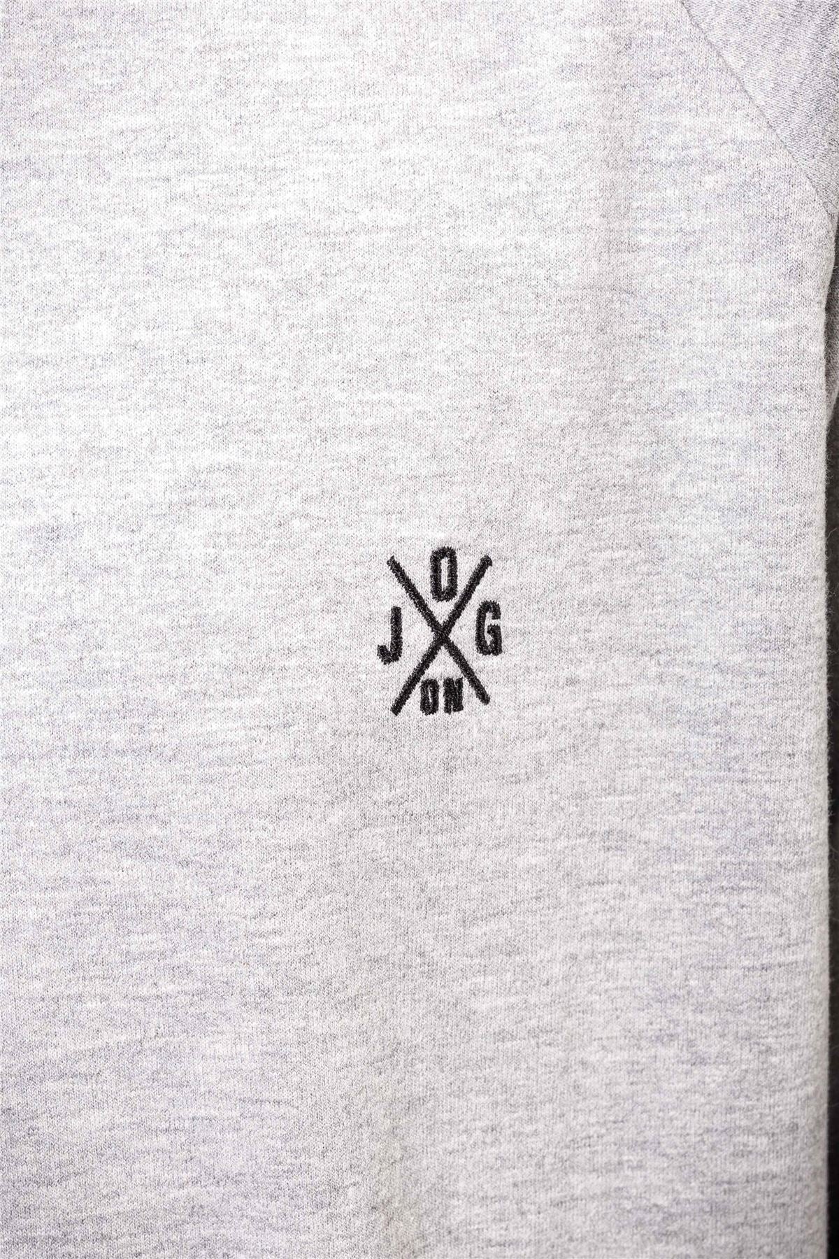 Jog On London: Premium Lightweight Long-sleeved Grey Raglan Sweatshirt