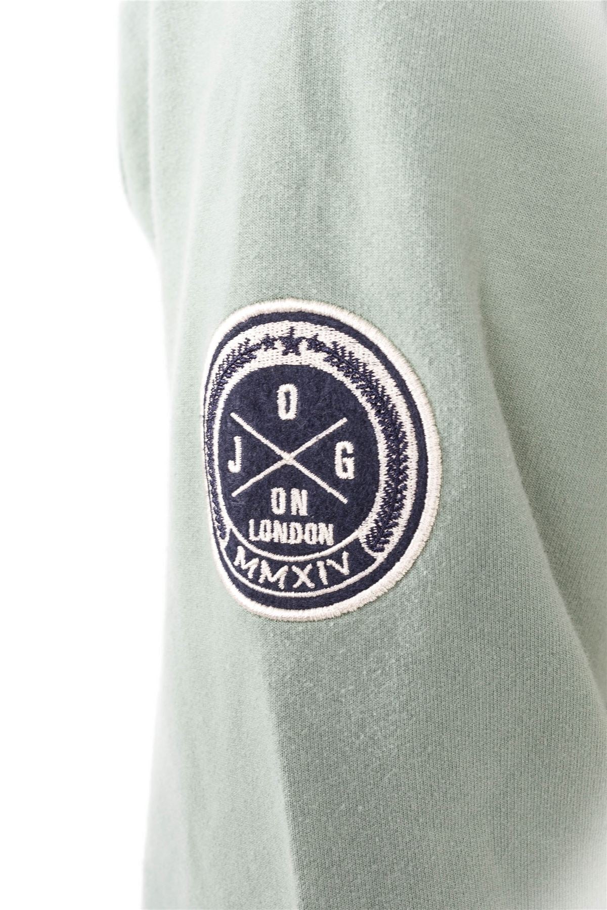 Jog On London: Premium Lightweight Long-sleeved Sage Green Raglan Sweatshirt