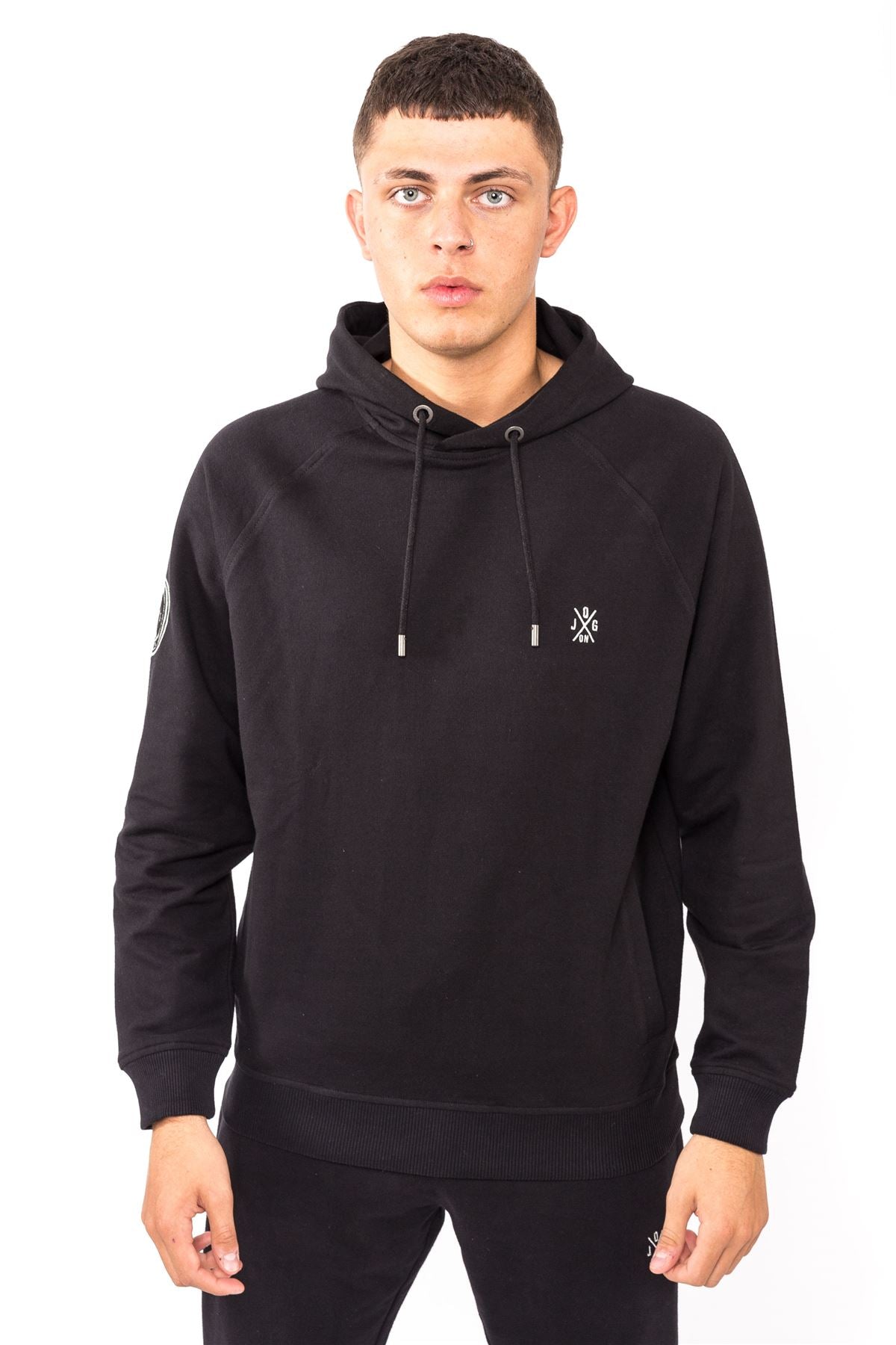 Jog On London Pullover Lightweight Long-sleeved Black Hoodie