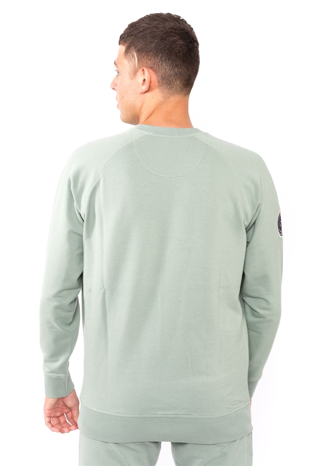 Jog On London: Premium Lightweight Long-sleeved Sage Green Raglan Sweatshirt