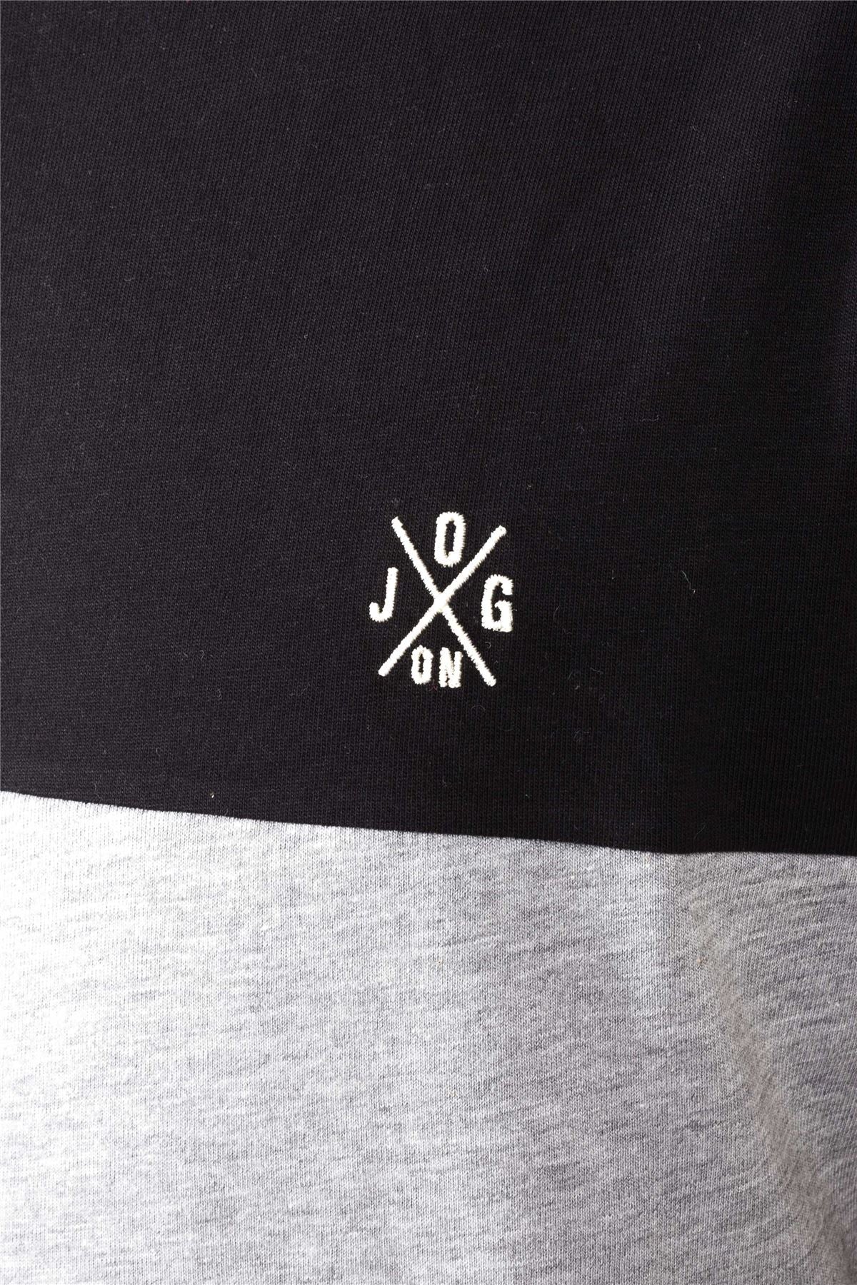Jog On London Premium Lightweight Casual Panel Black/Charcoal/Grey T-shirt
