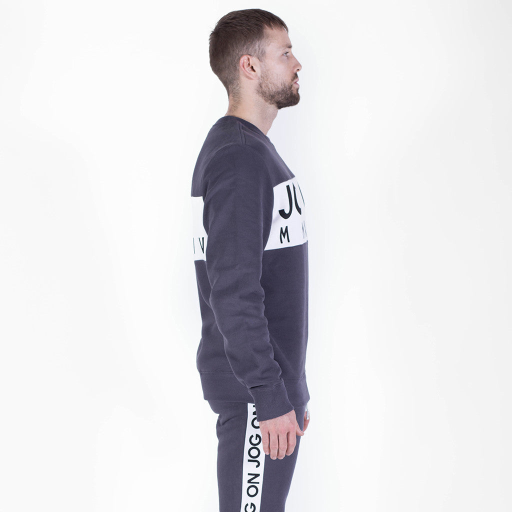 Retro Charcoal Panelled Sweatshirt