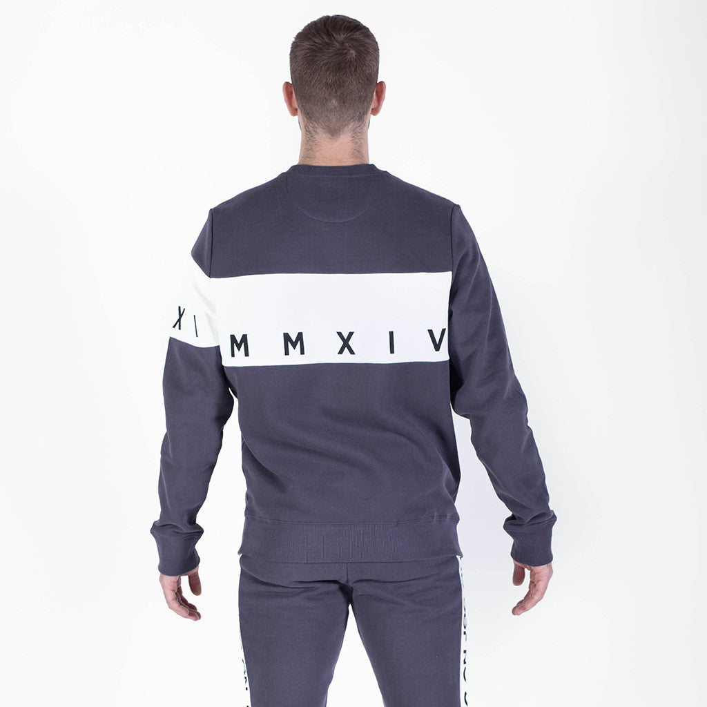 Retro Charcoal Panelled Sweatshirt