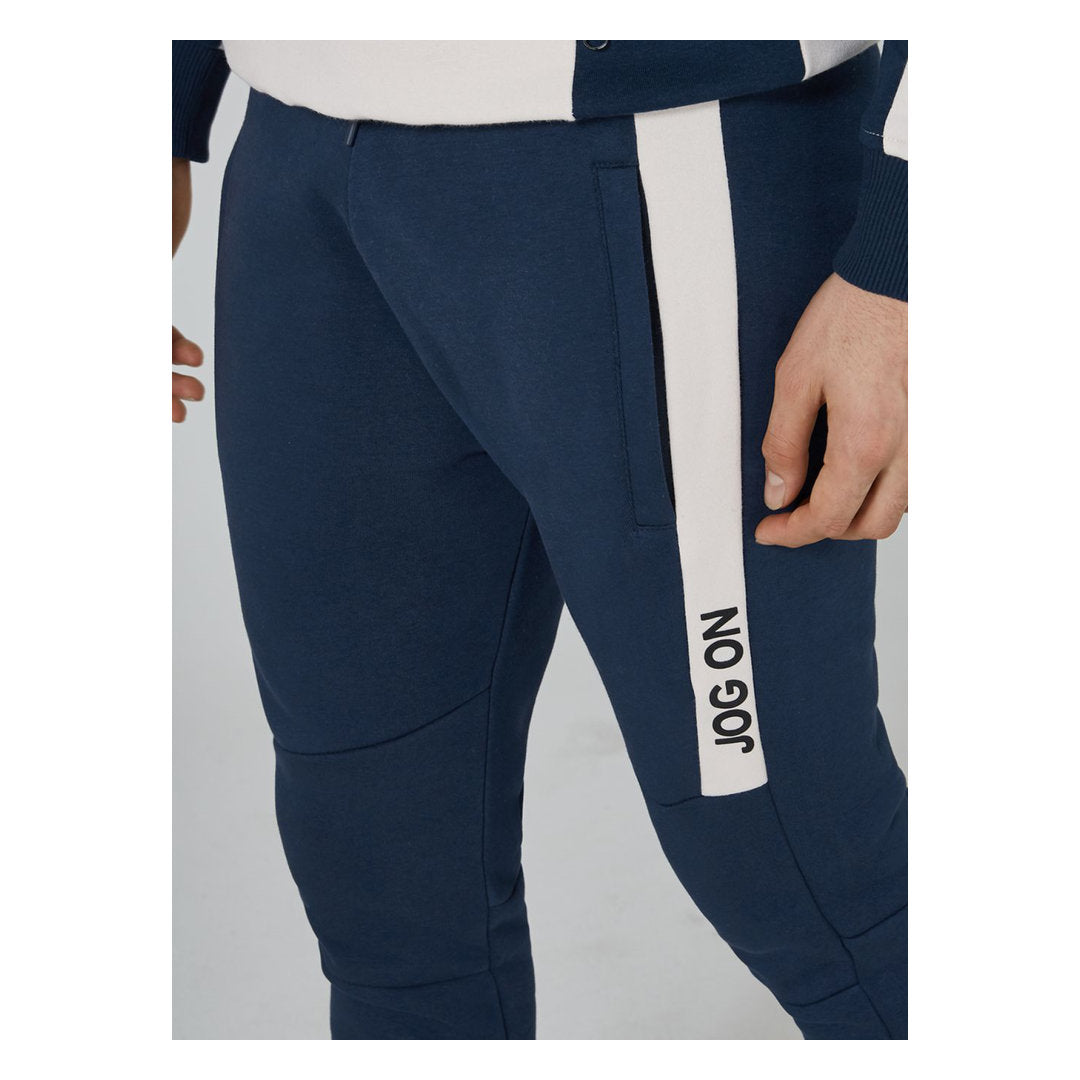 Premium Navy And Cream Joggers