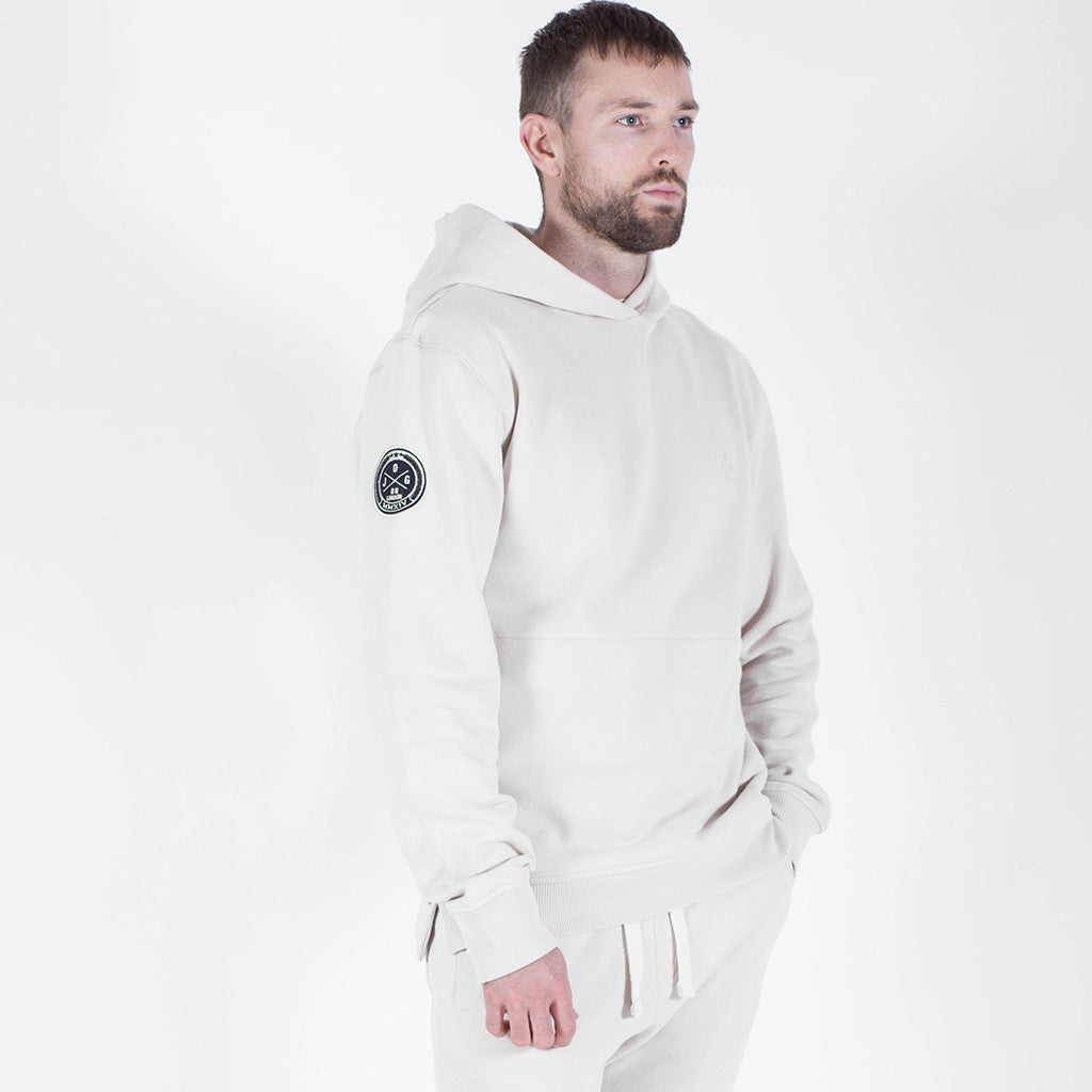 Cream Side Zipped Hoodie