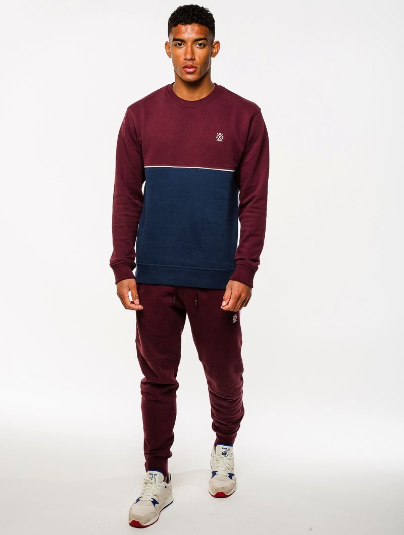 Jog On Casual Gym Fitness Tracksuit Bottoms Slim Fit Burgundy Joggers
