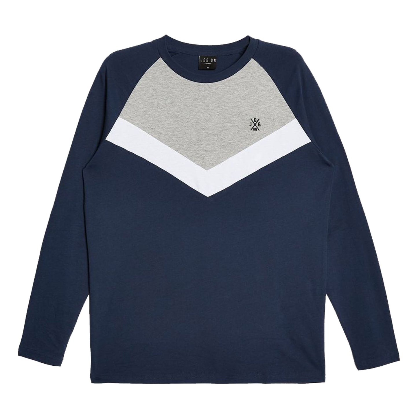 Jog On: Premium Pullover Lightweight Long-sleeved Navy/Grey T-shirt