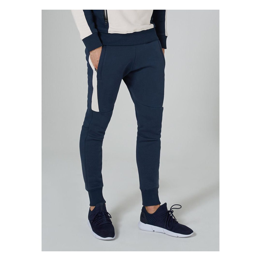 Premium Navy And Cream Joggers