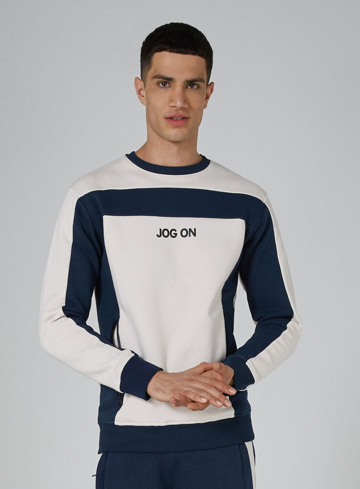 Premium Navy And Cream Sweatshirt