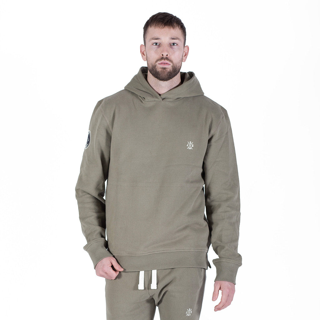 Khaki Side Zipped Hoodie