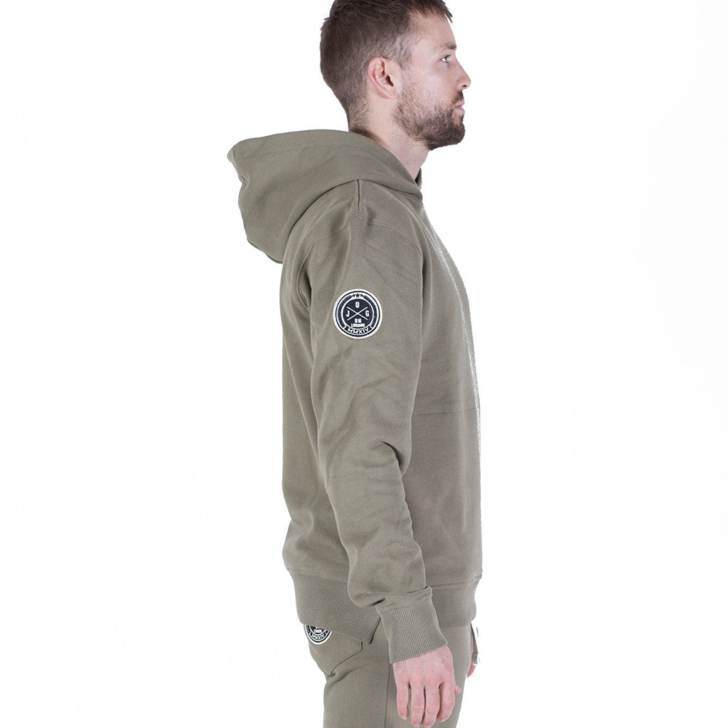 Khaki Side Zipped Hoodie