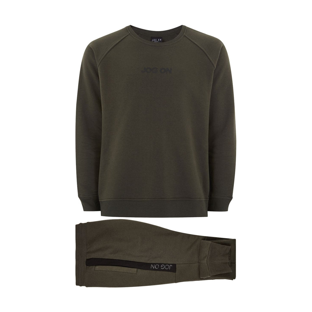 Premium Green And Black Sweatshirt And Joggers Co-Ordinated Set