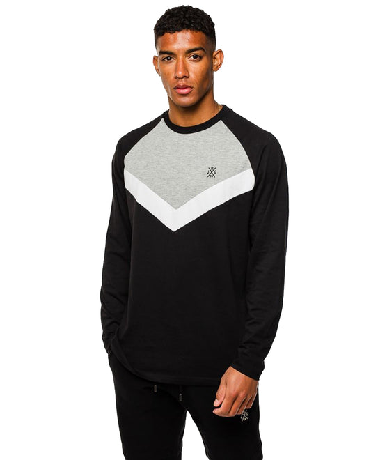Jog On: Premium Pullover Lightweight Long-sleeved Black/Grey T-shirt