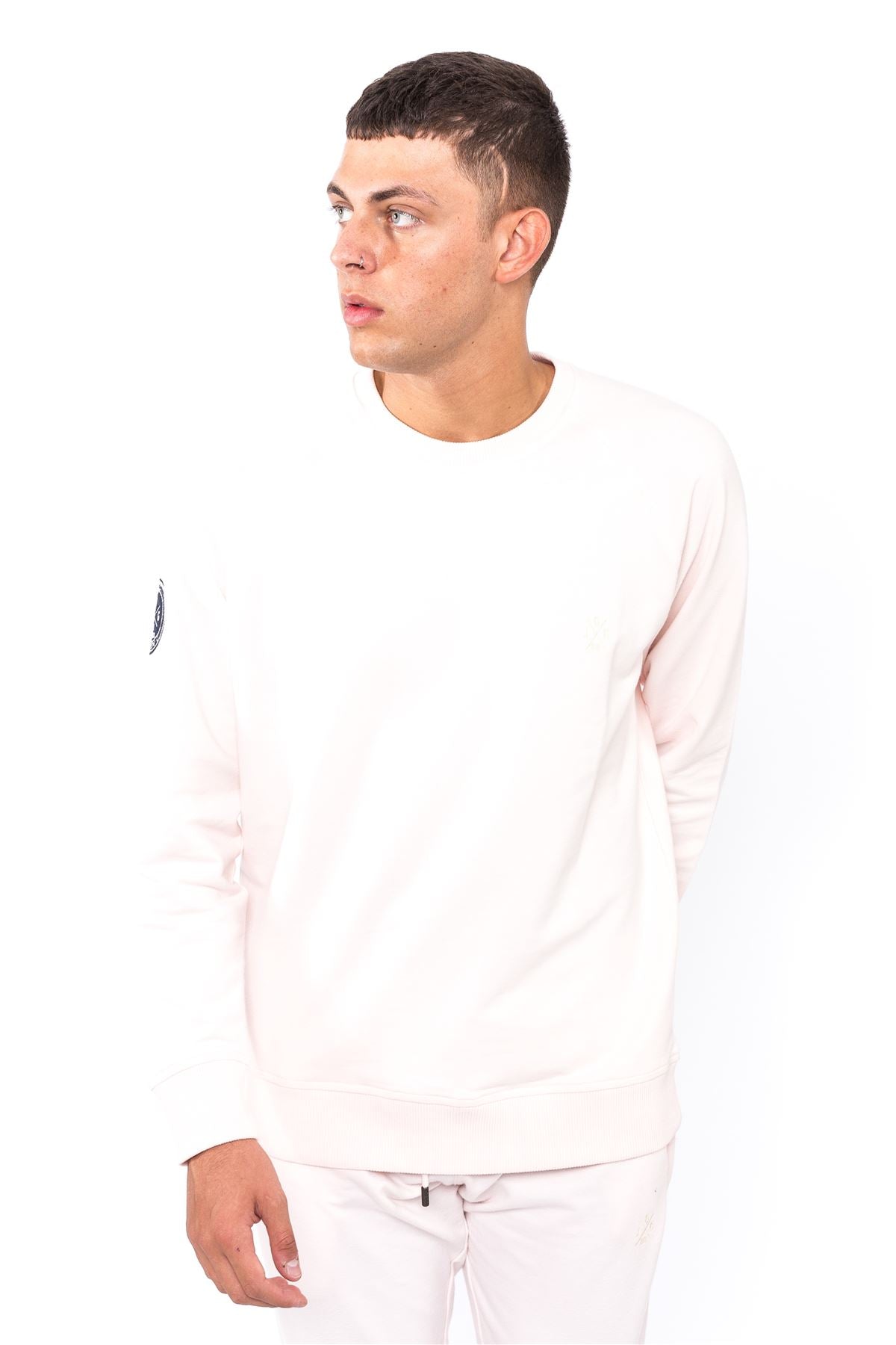 Jog On London: Premium Lightweight Long-sleeved Dusty Pink Raglan Sweatshirt