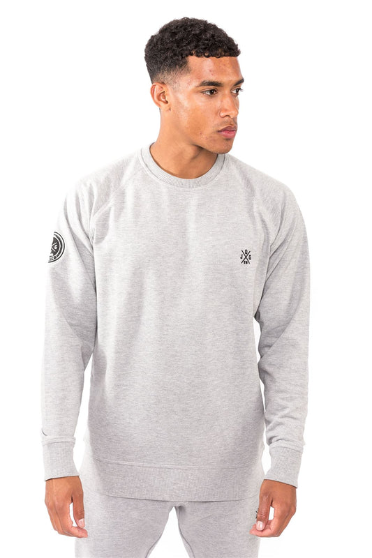 Jog On London: Premium Lightweight Long-sleeved Grey Raglan Sweatshirt