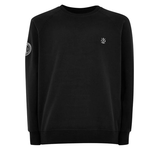 Jog On London: Premium Lightweight Long-sleeved Black Raglan Sweatshirt