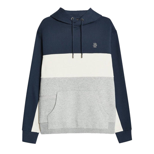 Jog On: Premium Navy/Cream/Grey Panel Hoodie