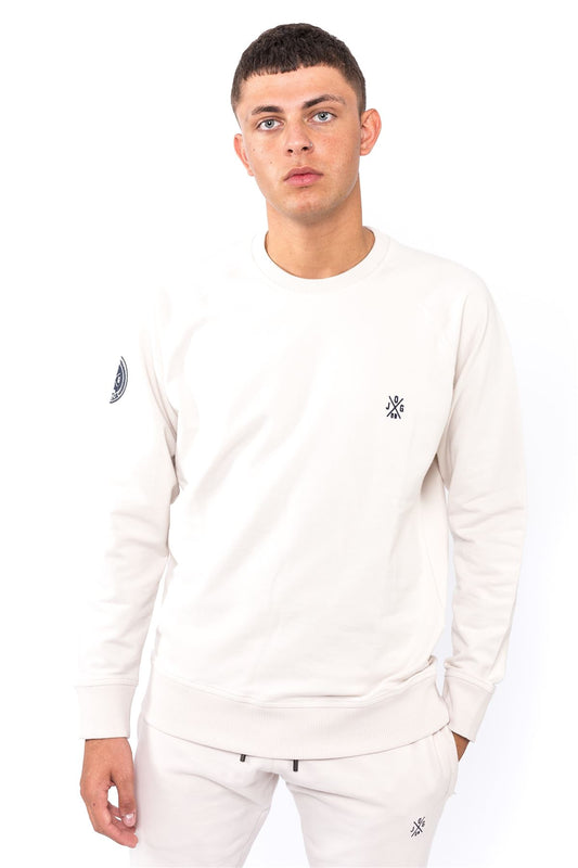 Jog On London: Premium Lightweight Long-sleeved Cream Raglan Sweatshirt