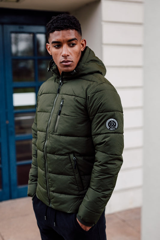 Winter Padded Hooded Jacket - Khaki
