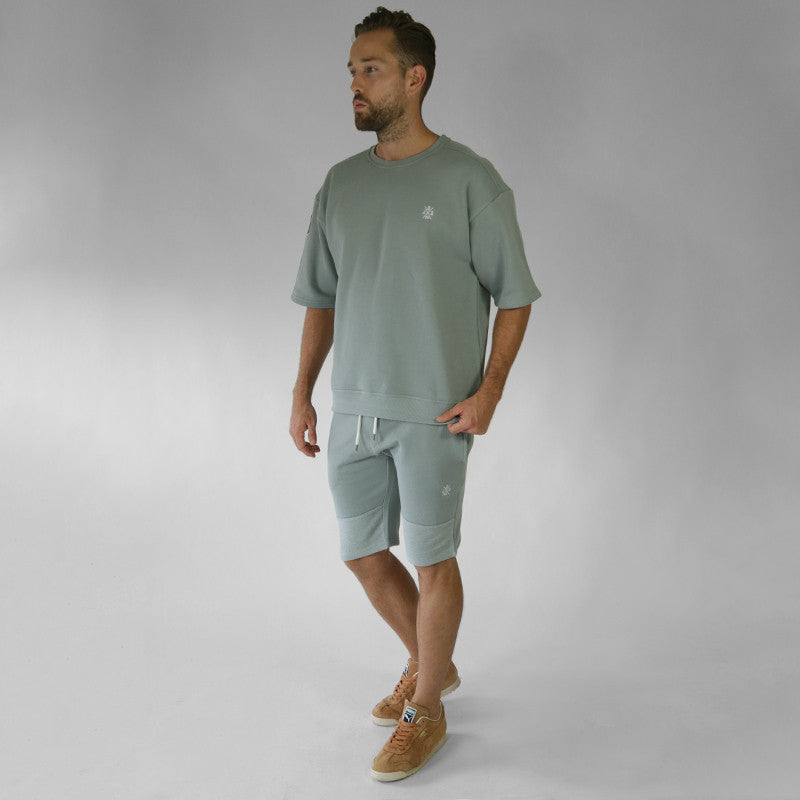 Sage Green Panel Shorts