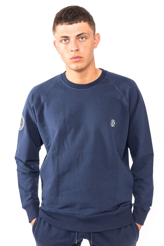 Jog On London: Premium Lightweight Long-sleeved Navy Raglan Sweatshirt